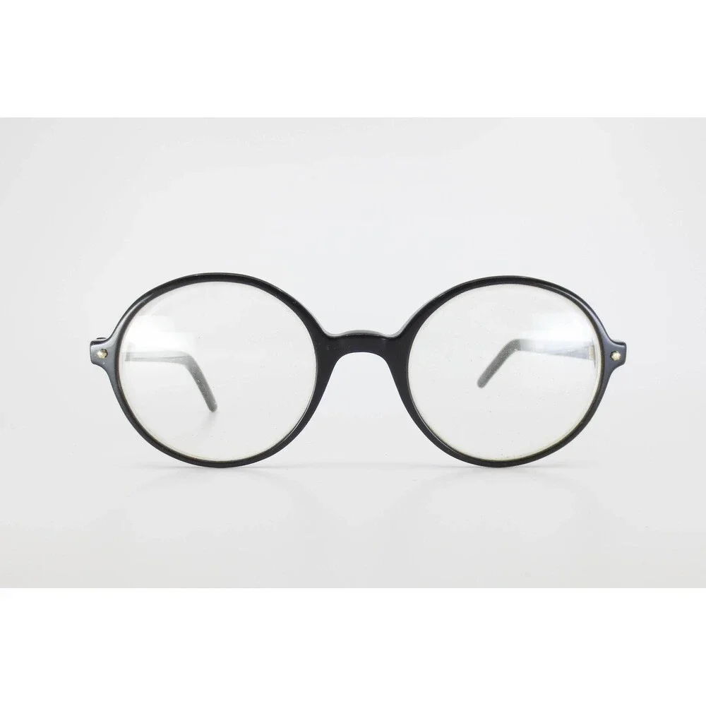 Gambini by Society Optiks G 676-011 Black Round Eyeglasses Frame Italy 49-20-135